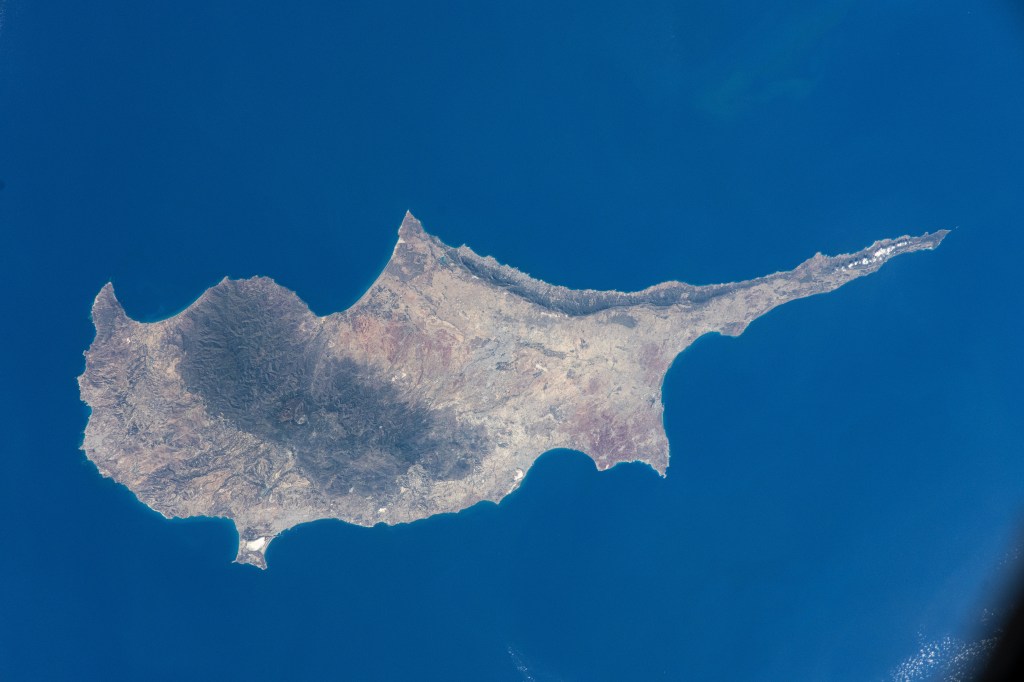 iss072e008767 (Sept. 28, 2024) -- Cyprus Island, the third largest in the Mediterranean Sea, was photographed by NASA astronaut Mike Barratt as the International Space Station orbited 257 miles above.