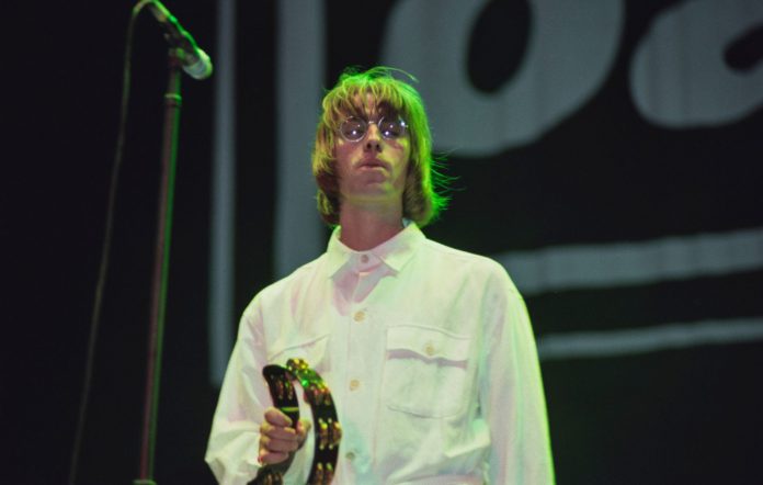 Liam Gallagher performing with Oasis in 1996.